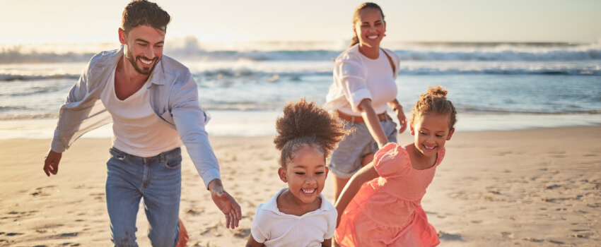 Family at the beach