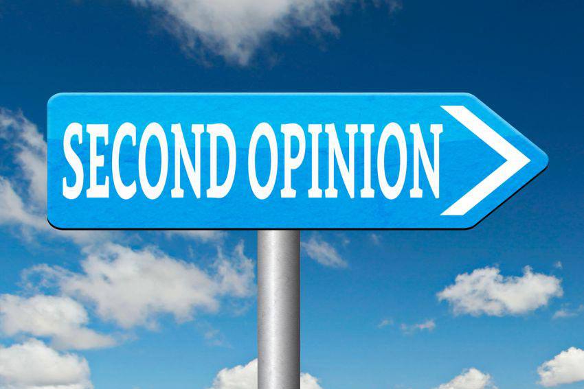 A board marked "Second Opinion"