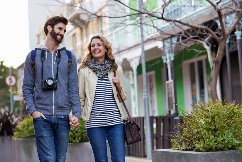 A couple having a wonderful walk together