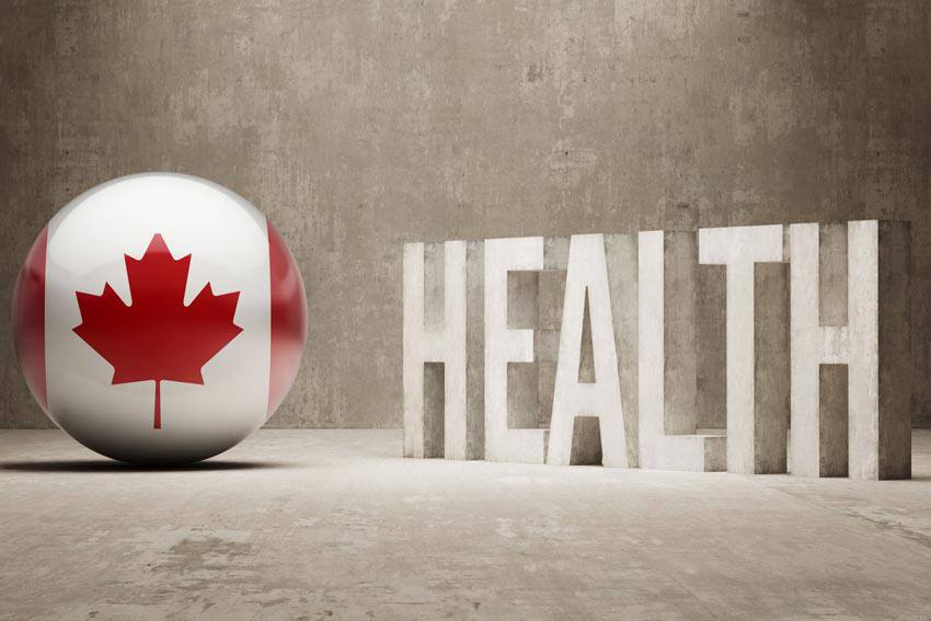 The flag of Canada beside the word "HEALTH" 