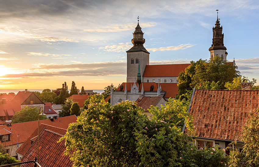 Visby in Sweden in sunny day