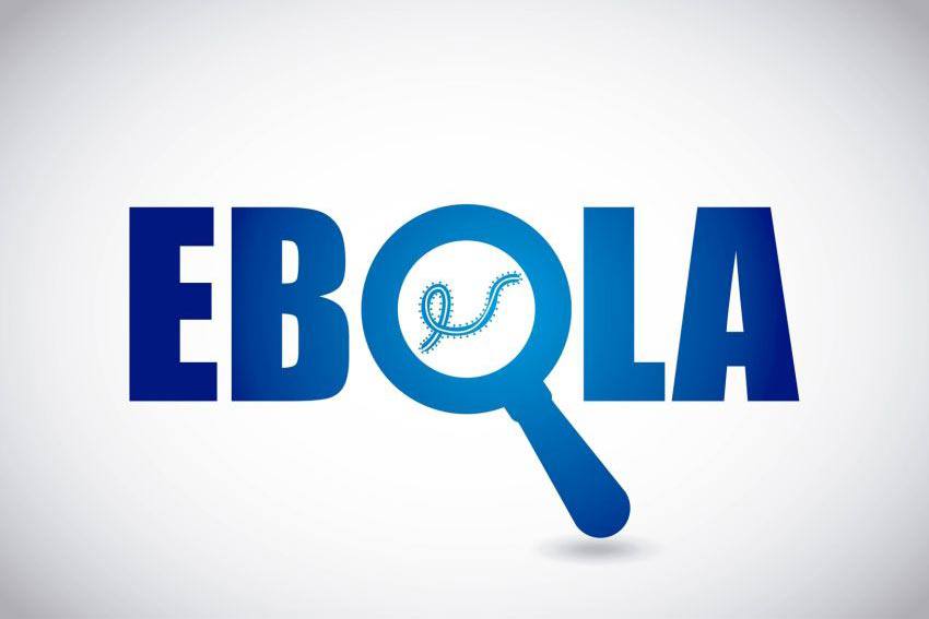 Ebola written with a virus in the O