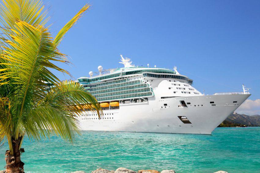 A big cruise ship floating on water