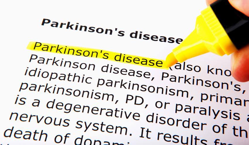 A text with Parkinson's disease highlighted