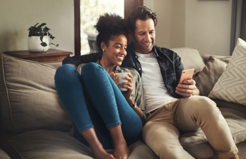 Couple in a sofa