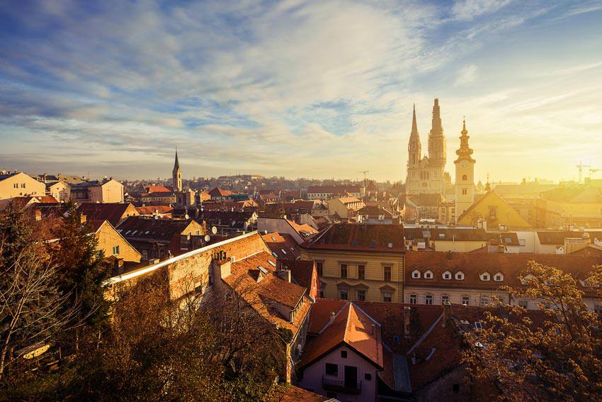 The city of Zagreb on a sunny morning