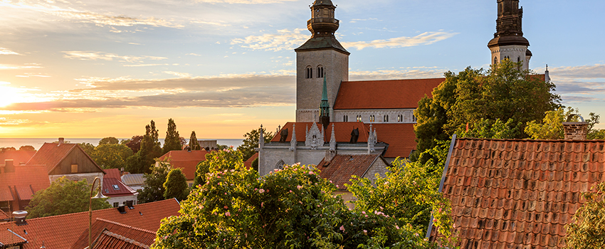 Visby in Sweden in sunny day