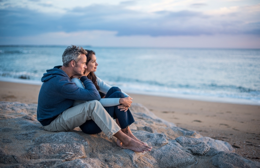 A couple at the beach