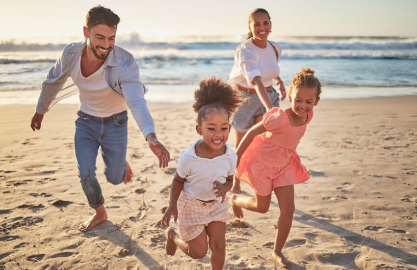 Family at the beach