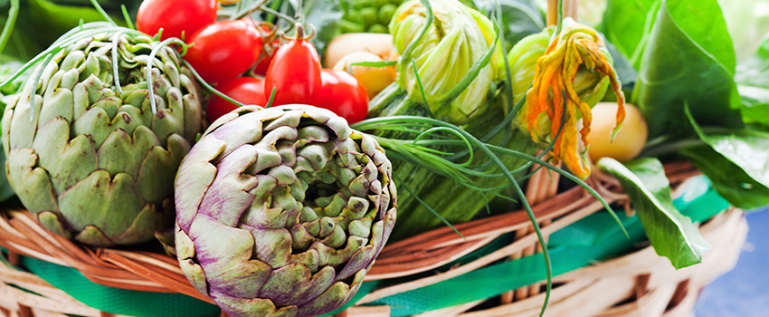 A basket full of vegetables to grow in august